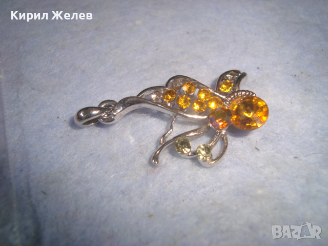 ПОСРЕБРЕН БУТИКОВ ФЕЩЪН АРТ СКЪПОЦЕНЕН МЕДАЛЬОН с ФАСЕТИРАНИ КАМЪНИ ЦИТРИН 26292, снимка 5 - Колиета, медальони, синджири - 36349966