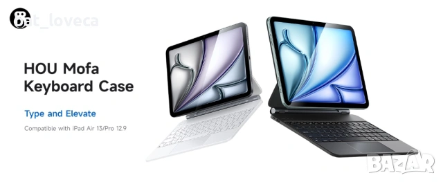 Калъф-клавиатура HOU MF-12 за iPad Pro 12.9 инча, магнитна плаваща магическа клавиатура за iPad Pro