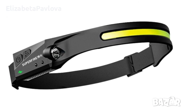 ФЕНЕР Челник, COB LED, 340 лумена, USB-C зареждане, Hand movement control