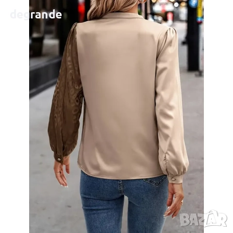 Сатенена риза с леопардов десен, снимка 5 - Ризи - 51443311