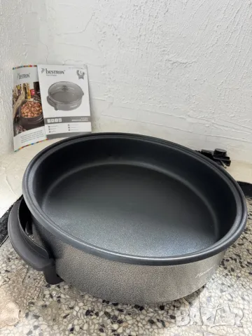 Многофункционална Електрическа Тенджера, Тиган, - Bestron AHP1800Z 1800W, 40cm Незалепващо Покритие, снимка 4 - Съдове за готвене - 50306169