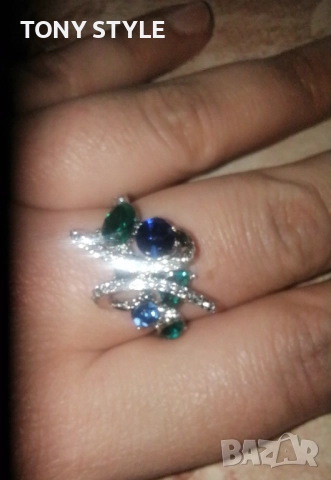 Посребрен Нов Дамски Пръстен с Чист Цирконий , снимка 7 - Пръстени - 51499594