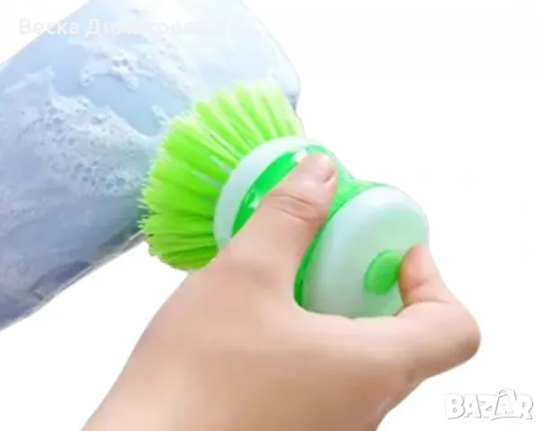 Четка за съд с контейнер за веро – ефективност с едно натискане, снимка 3 - Други стоки за дома - 47988581