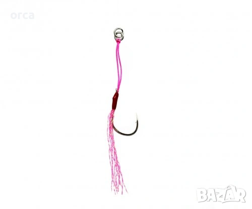 Assist куки Sensei Single F2006N-J с PE повод и UV ламе за джиг риболов, снимка 3 - Такъми - 53223130