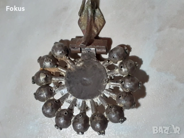 Възрожденска обица арпалия сачан сребро, снимка 3 - Антикварни и старинни предмети - 53390839