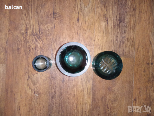 Комплект от зелено стъкло, снимка 2 - Вази - 36249392