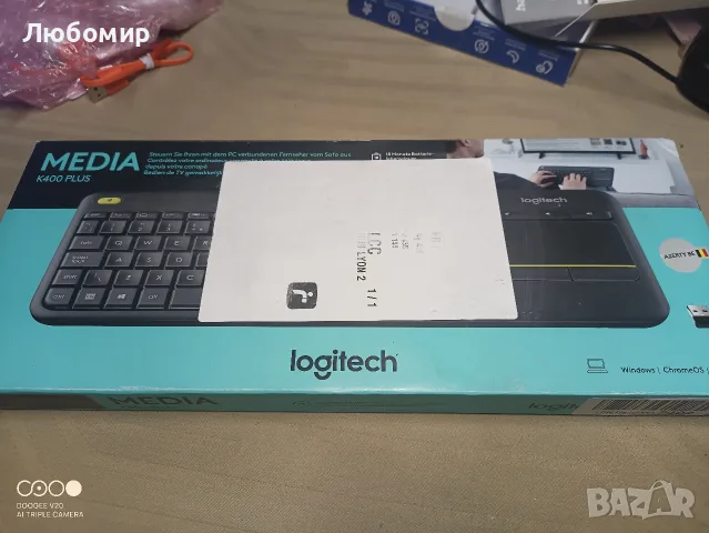 Клавиатура Logitech K400 Plus, Безжична, Вграден 3.5” тъчпад, Обхват10м ,USB, Черен , снимка 5 - Клавиатури и мишки - 56074598