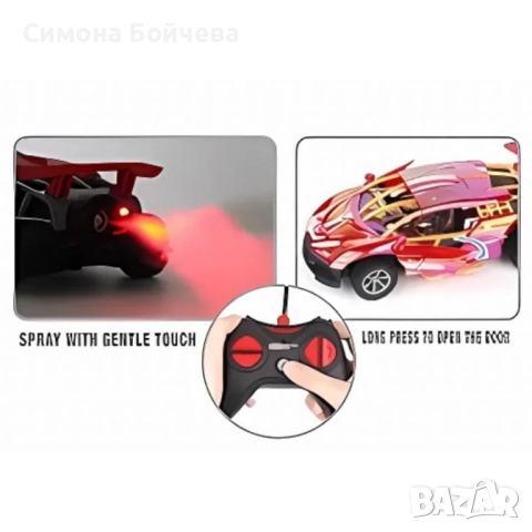 Дистанционно управляема кола с пушек ефект и автоматично отваряне на врати, снимка 4 - Коли, камиони, мотори, писти - 52806335