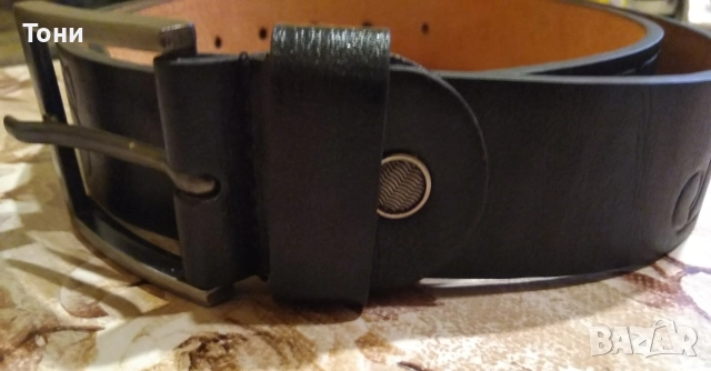JEANS Нов Мъжки Колан Изцяло от Естествена Кожа 120см