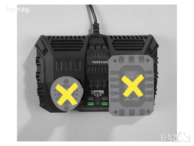 Parkside PDSLK 12 B2 двойно зарядно за 12V акумулаторни батерии,4.5A , снимка 2 - Други инструменти - 52057736