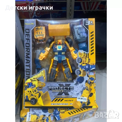 Трансформер робот строителни машини, Багер, Кран, снимка 7 - Коли, камиони, мотори, писти - 52713408