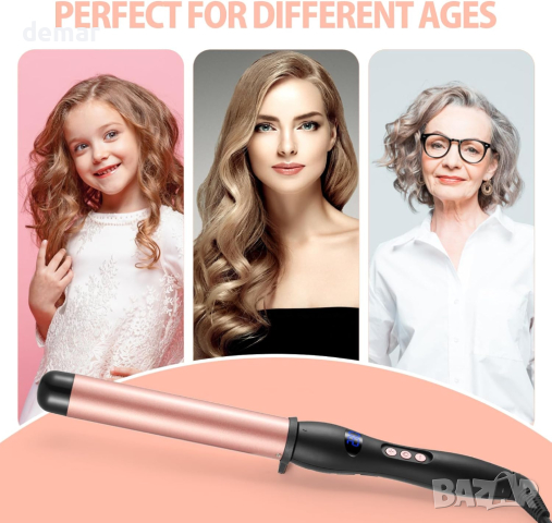 Haglater Curling Wand Бързо нагряваща се керамична маша за коса 32 мм с регулируема температура, снимка 7 - Маши за коса - 44515622
