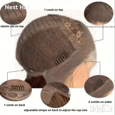 Елегантна сребристо руса перука с тъмни корени - 13×4 Lace Front, снимка 5 - Аксесоари за коса - 56003317
