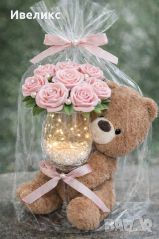 🎁 УНИКАЛНИ ПОДАРЪЧНИ КОМПОЗИЦИИ С МЕЧЕ 🧸 абитуриент учител мама баба дипломиране, снимка 4 - Декорация за дома - 53786577