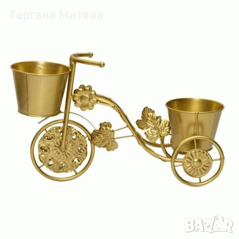 Метален цветарник Велосипед., снимка 3 - Саксии и кашпи - 53731535