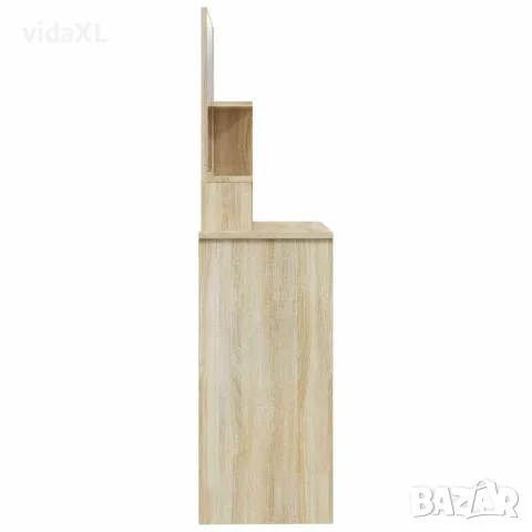 vidaXL Тоалетка с огледало, дъб сонома, 86,5x35x136 см, снимка 8 - Тоалетки - 56147805