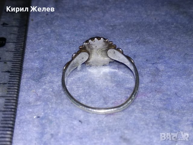 СТАРИНЕН СКЪПОЦЕНЕН СРЕБРЕН АР НУВО ПРЪСТЕН ВИСОКА ПРОБА СРЕБРО с РЪЧНО ШЛИФОВАН ЛУНЕН КАМЪК 38285, снимка 7 - Антикварни и старинни предмети - 40920500