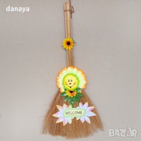 2747 Великденско слънце на метличка с надпис Welcome, 50 см, снимка 3 - Декорация за дома - 35878945
