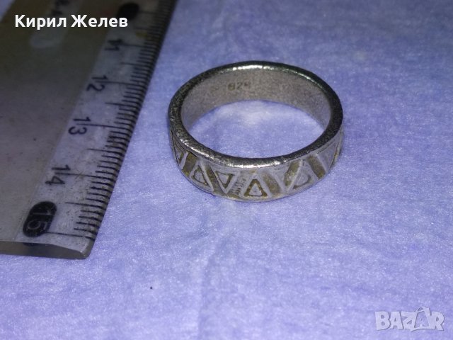 СТАРИНЕН РЕТРО ОРНАМЕНТИРАН СРЕБЪРЕН ПРЪСТЕН ХАЛКА ОКСИДИРАНО СРЕБРО925 АНГЛИЯ РЪЧНА ИЗРАБОТКА 39913, снимка 3 - Антикварни и старинни предмети - 42613980