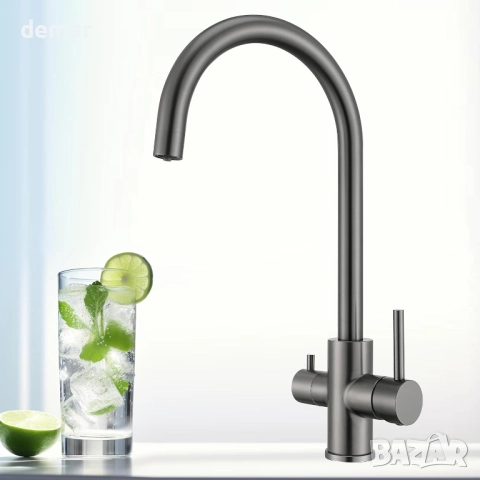 Techzm Трипътен кухненски смесител 3 в 1 с изход за филтрирана вода