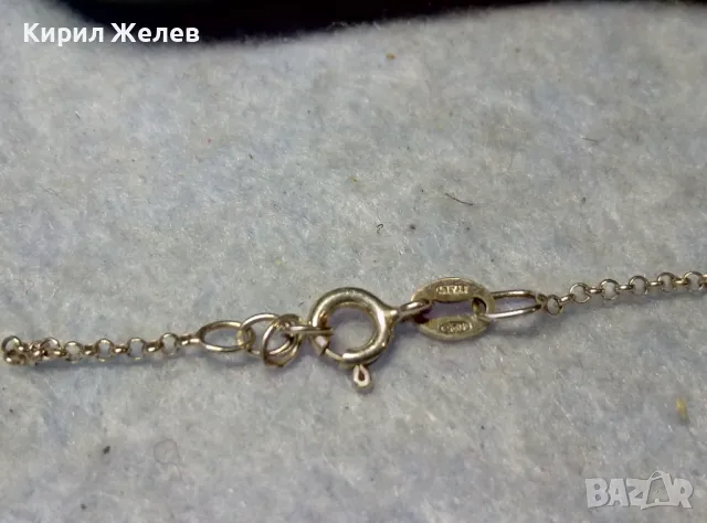 СТАРА СРЕБЪРНА ЗАКОПЧАЛКА СРЕБРО 925 ITALY с БЯЛА ПОЗЛАТА КАРАБИНКА За ГРИВНА КОЛИЕ ВЕРИЖКА 49933, снимка 2 - Други - 49525359