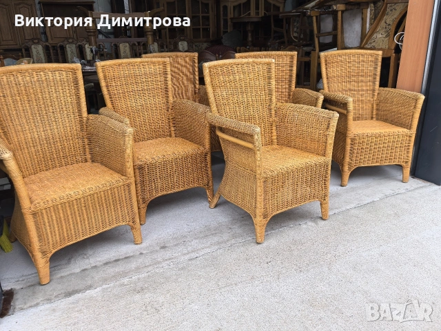 Комплект ратан - 6 броя кресла