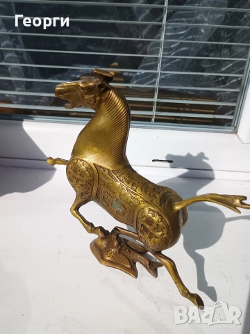 Бронзов кон-94, снимка 4 - Антикварни и старинни предмети - 53768275