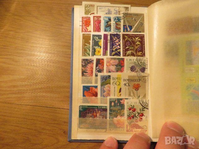 Колекция от 100 стари пощенски марки - синя корица  - птици, риби, цветя, красиви местности, видни л, снимка 6 - Филателия - 40792355