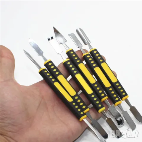 6 броя стоманени лостчета с 12 различни накрайника за ремонт на електроника, снимка 5 - Други инструменти - 48271538