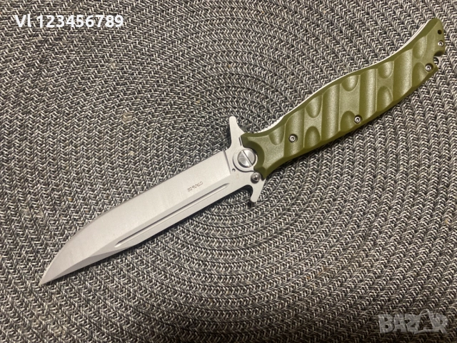 Руски сгъваем нож НОКС Финка-С, дизайн А.Бирюков -ЗЕЛЕН, снимка 2 - Ножове - 52446871