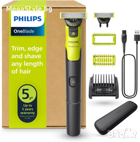 Хибридна самобръсначка и тример Philips OneBlade 360 Connected (QP4631/65) – Пълен комплект с калъф