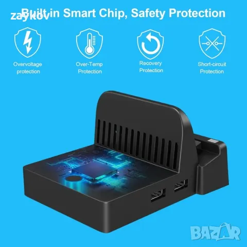 мини портативна докинг станция за превключвател за Nintendo Switch Dock, снимка 6 - Игри за Nintendo - 47452844