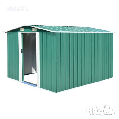 vidaXL Градинска барака, 257x298x178 см, метал, зелена(SKU:143340, снимка 1 - Други - 44934391