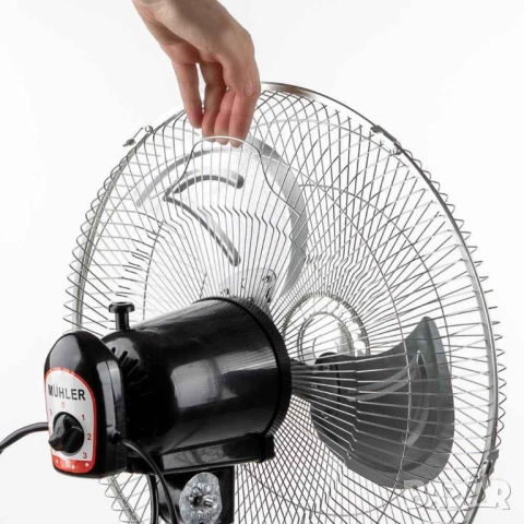 Вентилатор на стойка 16''Muhler FM-6136D 3in1, 50W, индустриален, на стойка, стена, под, снимка 10 - Друга електроника - 52112836