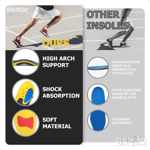 Поддържащи свода стелки за плоски стъпала, болки в стъпалата - L, снимка 5 - Други - 42508913