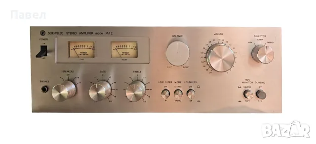 Scientelec MA-2 Vintage Stereo Amplifier – Made in Japan, VU метри, 2×50W