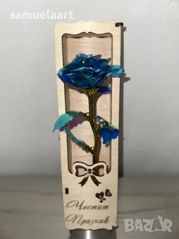 Гравирана подаръчна  кутия с роза!, снимка 3 - Изкуствени цветя - 47669131