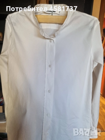 Снежнобяла вталена риза Jil Sander, снимка 6 - Ризи - 51799487