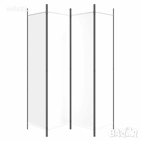 vidaXL Параван за стая, 4 панела, бял, 200x200 см, текстил, снимка 4 - Паравани - 56147182