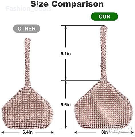 Нова Дамска вечерна чанта малка искряща блясък кристали жена аксесоар, снимка 6 - Чанти - 41268725