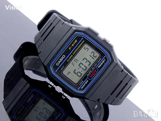 Оригинален Часовник Casio F-91W-1YER. Касио Ф91. Класически Модели Q&Q Ретро Vintage Casio F91W, снимка 3 - Мъжки - 55838877