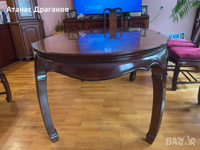 Трапезна разгъваема маса с 6 стола, снимка 8 - Маси - 53479505