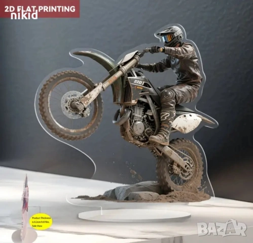2D Акрилен топер Мотор моторист Байкър мотоциклет на стойка основа украса декор статуетка, снимка 6 - Други - 50136092