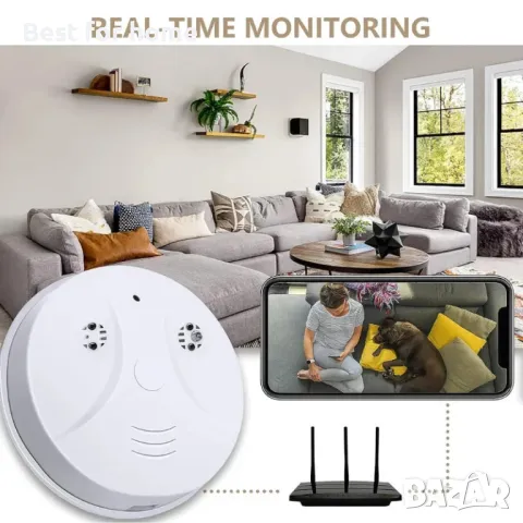 Скрита камера в детектор за дим Wi-Fi- наблюдение на живо, снимка 2 - Камери - 47443573