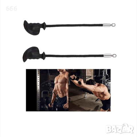 Комплект от 2 въжета, едностранни за трицепс, снимка 7 - Други спортове - 52897809