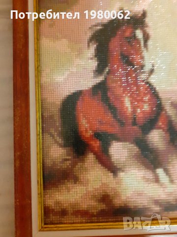 Гоблен Бягащ  кон, снимка 4 - Гоблени - 25330974