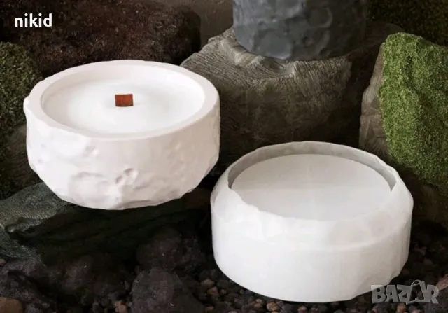 3D Кръгла кръг Широка купа купичка кашпа силиконов молд форма смола гипс шоколад свещ свещник, снимка 4 - Форми - 49469815