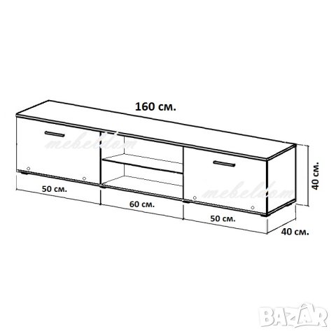 ТВ Шкаф 160см. с две падащи врати(код-3120), снимка 5 - Шкафове - 40525377