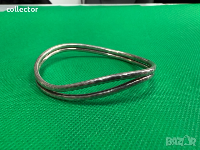 Твърда сребърна гривна. №7702, снимка 2 - Гривни - 52688557