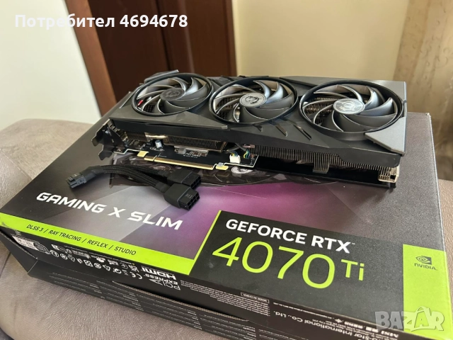 MSI GeForce RTX 4070 Ti Gaming X Slim 12GB, снимка 4 - Видеокарти - 52922587